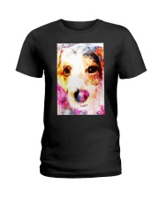 Jack Russell Face Art Water Color DF67 Ladies T-Shirt thumbnail