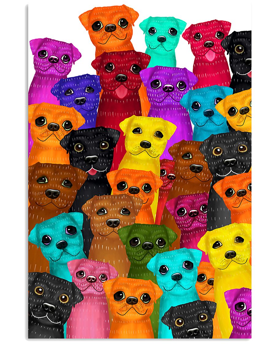 Pug multi 24x36 Poster