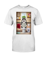 Alaskan Malamute Toilet Reading Newspaper Classic T-Shirt thumbnail