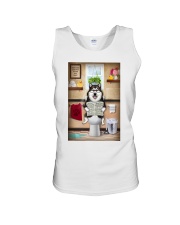 Alaskan Malamute Toilet Reading Newspaper Unisex Tank thumbnail