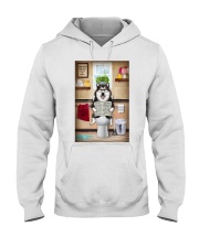 Alaskan Malamute Toilet Reading Newspaper Hooded Sweatshirt thumbnail