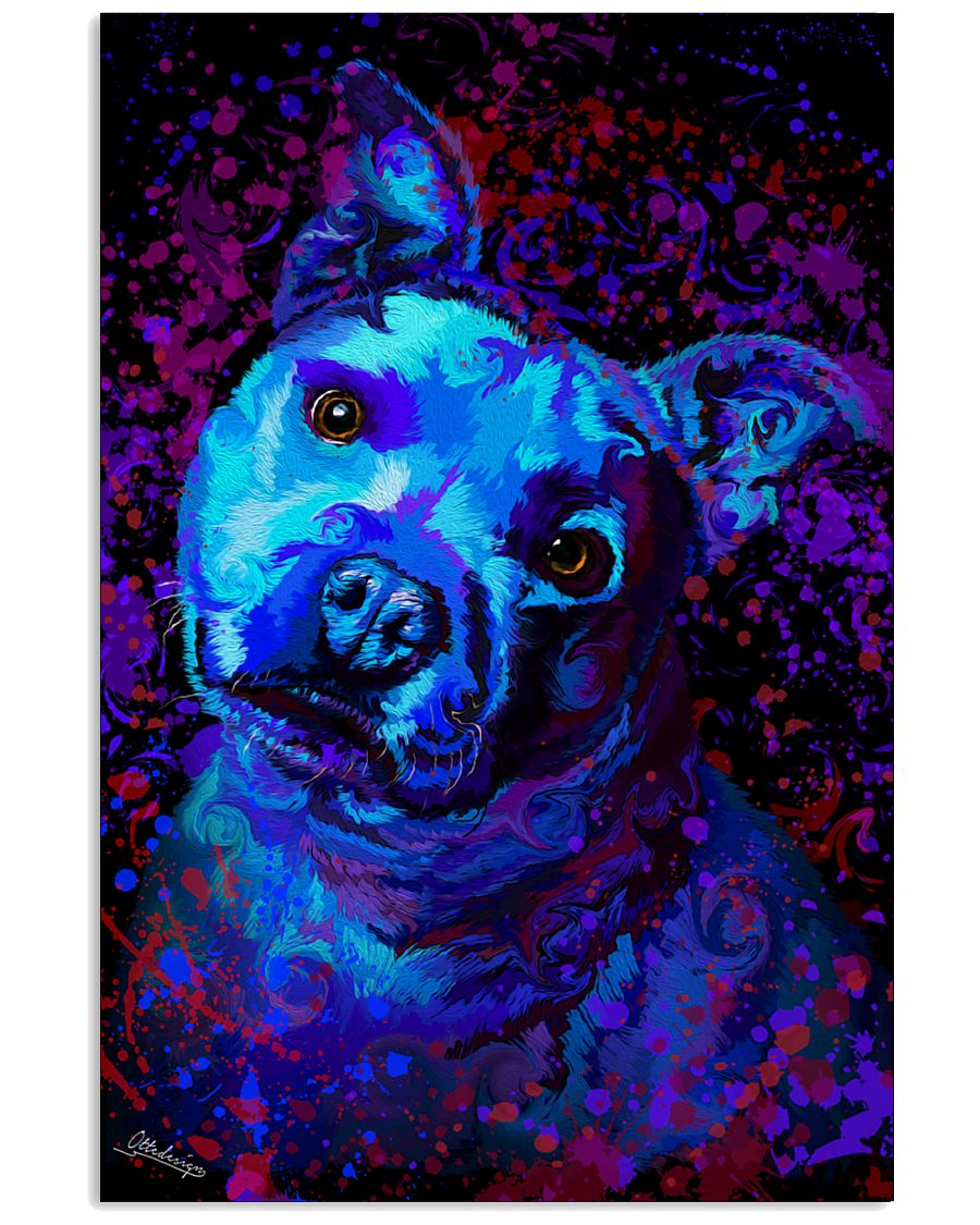 American Staffordshire Poster Blue 24x36 Poster