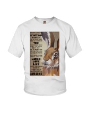 Rabbit to be awesome Youth T-Shirt tile