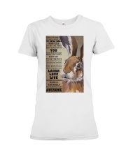 Rabbit to be awesome Premium Fit Ladies Tee tile