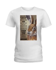 Rabbit to be awesome Ladies T-Shirt tile