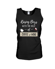 Raising Boys With Coffee And Wine Shirt Unisex Tank thumbnail