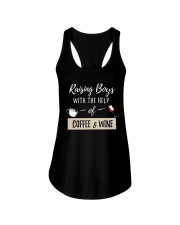 Raising Boys With Coffee And Wine Shirt Ladies Flowy Tank thumbnail