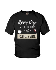 Raising Boys With Coffee And Wine Shirt Youth T-Shirt thumbnail