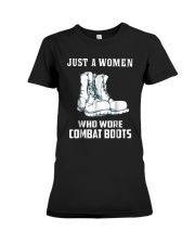 Who Wore Combat Boots Veteran T-Shirt Premium Fit Ladies Tee thumbnail