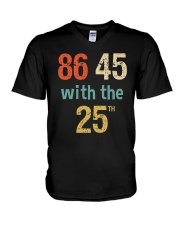 86 45 with the 25th Retro Vintage Shirt V-Neck T-Shirt thumbnail