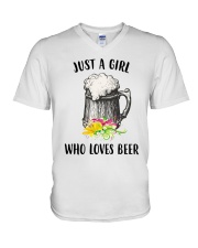 Just A Girl Who Loves Beer Unisex Shirt V-Neck T-Shirt thumbnail