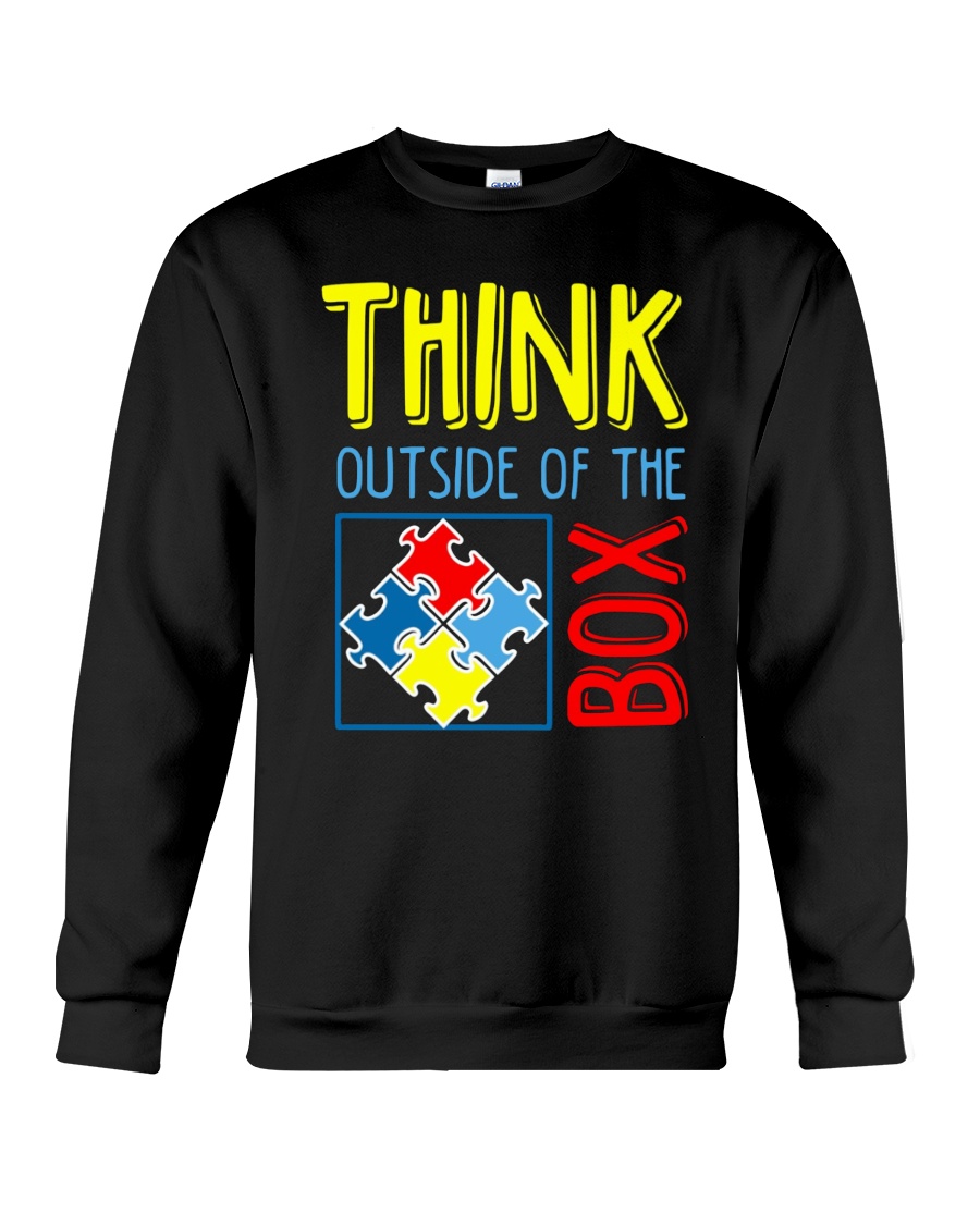 Autism Think Outside The Box Awareness Crewneck Sweatshirt