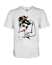 Autism Mom Strong T-Shirt V-Neck T-Shirt thumbnail