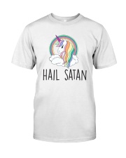 Hail Satan Cute Funny Unicorn Shirt Premium Fit Mens Tee thumbnail