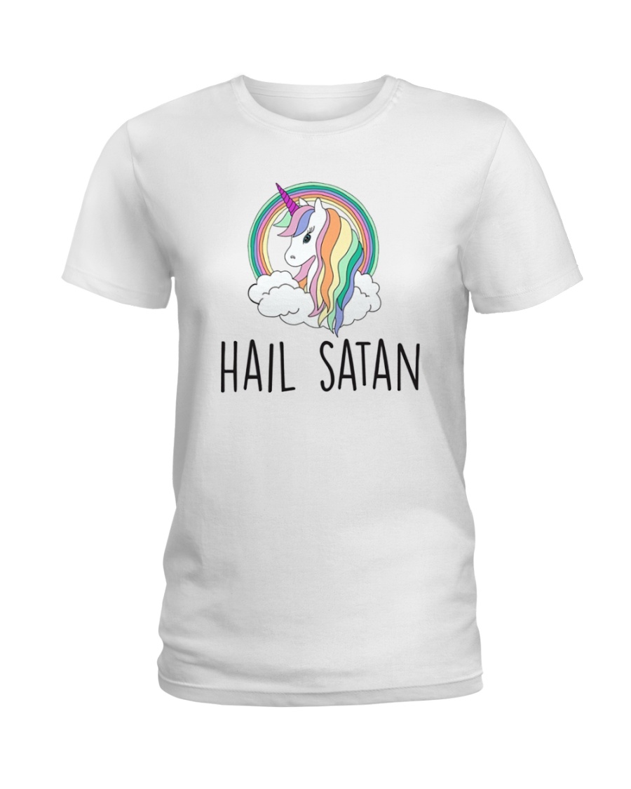 Hail Satan Cute Funny Unicorn Shirt Ladies T-Shirt