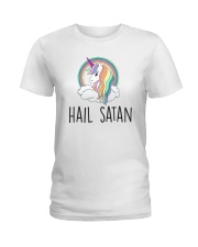 Hail Satan Cute Funny Unicorn Shirt Ladies T-Shirt front