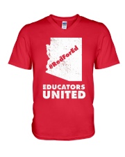 Red For Ed Educators United T-Shirt V-Neck T-Shirt thumbnail
