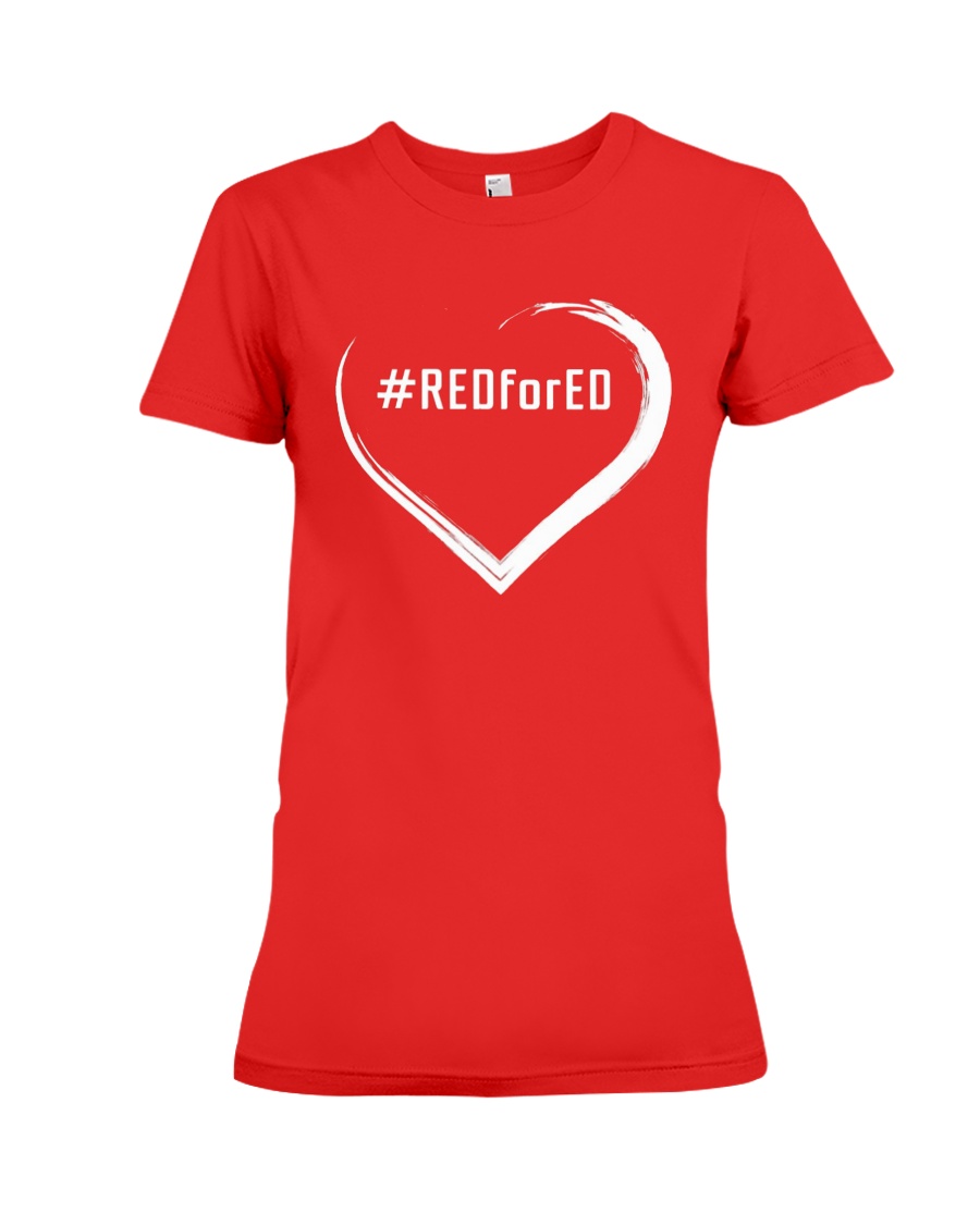 Hashtag RedForEd Shirt Premium Fit Ladies Tee