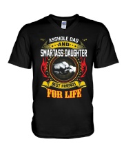 Asshole Dad And Smartass Daughter Shirt V-Neck T-Shirt thumbnail