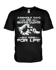 Asshole Dad And Smartass Daughter Shirts V-Neck T-Shirt thumbnail
