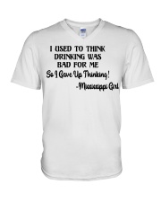 Mississippi Girl Gave Up Thinking V-Neck T-Shirt tile