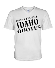 I Speak Fluent Idaho Quotes V-Neck T-Shirt tile
