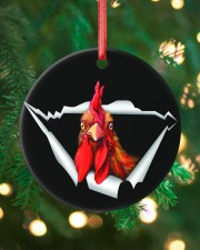 Chicken Circle ornament - single (porcelain) custom-circle-ornament-single-porcelain-lifestyle-11