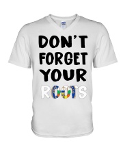Amarillo Flag Don't Forget Your Roots V-Neck T-Shirt tile