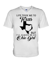 OHIO GIRL LIFE TOOK ME TO TEXAS V-Neck T-Shirt tile