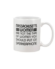 Put on speakerphone not Massachusetts women Mug tile