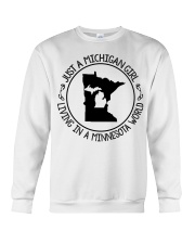 MICHIGAN GIRL LIVING IN MINNESOTA Crewneck Sweatshirt tile