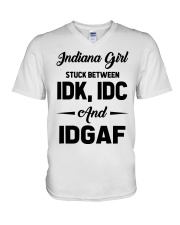 Indiana Girl - IDK IDC IDGAF V-Neck T-Shirt tile