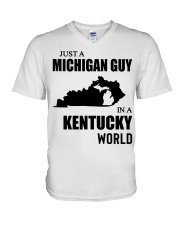 MICHIGAN GUY IN KENTUCKY V-Neck T-Shirt tile