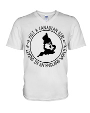 CANADIAN GIRL LIVING IN ENGLAND V-Neck T-Shirt tile