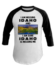 I Am Missing Idaho Baseball Tee tile
