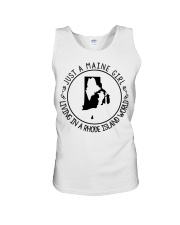 MAINE GIRL LIVING IN RHODE ISLAND Unisex Tank tile
