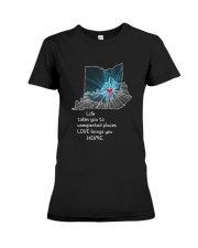 OHIO KENTUCKY LOVE BRINGS YOU HOME Premium Fit Ladies Tee tile