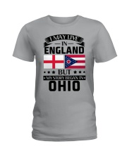 LIVE IN ENGLAND BUT BEGAN IN OHIO Ladies T-Shirt tile