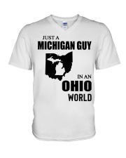 MICHIGAN GUY IN OHIO V-Neck T-Shirt tile
