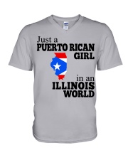 PUERTO RICAN GIRL IN ILLINOIS V-Neck T-Shirt tile
