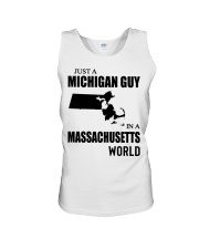 MICHIGAN GUY IN MASSACHUSETTS Unisex Tank tile
