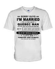 Sorry Guys I'm Married - Quebec Man V-Neck T-Shirt tile