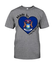 Heart Made In Michigan A Long Time Ago Classic T-Shirt front