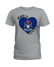 Heart Made In Michigan A Long Time Ago Ladies T-Shirt tile
