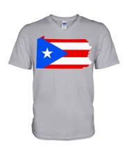FLAG PUERTO RICO IN PENNSYLVANIA V-Neck T-Shirt tile