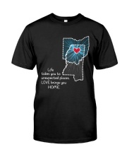 OHIO MISSISSIPPI LOVE BRINGS YOU HOME Premium Fit Mens Tee tile