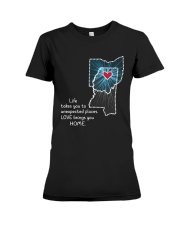 OHIO MISSISSIPPI LOVE BRINGS YOU HOME Premium Fit Ladies Tee tile