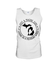 MAINE GIRL LIVING IN MICHIGAN Unisex Tank tile