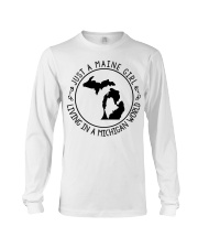 MAINE GIRL LIVING IN MICHIGAN Long Sleeve Tee tile