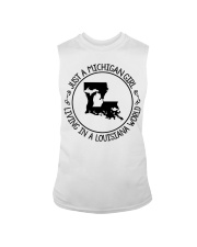 MICHIGAN GIRL LIVING IN LOUISIANA Sleeveless Tee tile